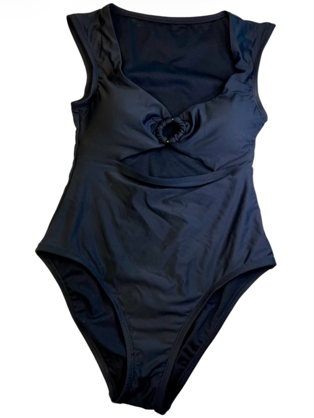 Black One-Piece Swimsuit with ring closure NWT